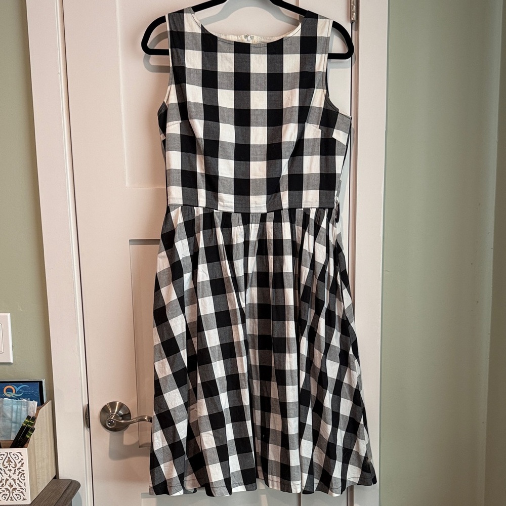 Lindy Bop Black and White Checkered Dress Size Medium